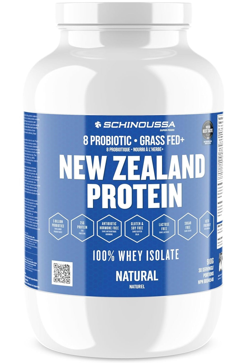 SCHINOUSSA NZ Whey Isolate + Probiotics (Natural - 910 Grams)