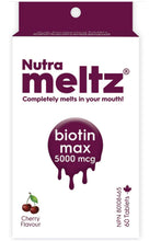 Load image into Gallery viewer, NUTRAMELTZ Biotin Max (5000 mcg - 60 Melts)
